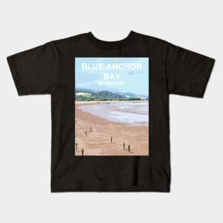 Blue Anchor Bay Somerset. Minehead. Travel location poster Kids T-Shirt